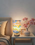 3 Dimmable Rainbow Lamp, Girls Lamps for Bedroom, Level Wood Nightstand Desk Base Flaxen Fabric Shade for Bedroom