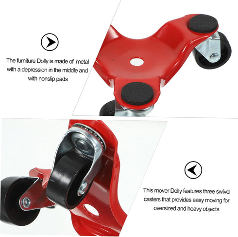 1pcs HOMSFOU Moving Appliances Dolly Tool Dolly for Moving Heavy Duty Rolling Cart