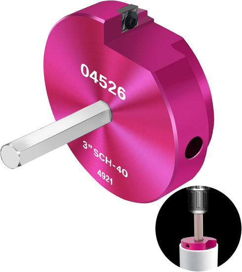 PVC Pipe Reamer with 3-Inch Head, PVC Fitting Saver, 3/8-Inch Hex Shaft for 3" Schedule 40 PVC CPVC ABS Pipe