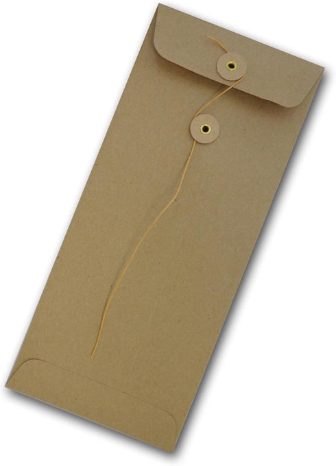 Brown Bag Kraft Envelopes No. 10 with String & Button Closure