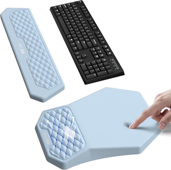 abc.mat Ergonomic Mouse Pad and Keyboard Wrist Rest Support Set, Massage Design Mousepad