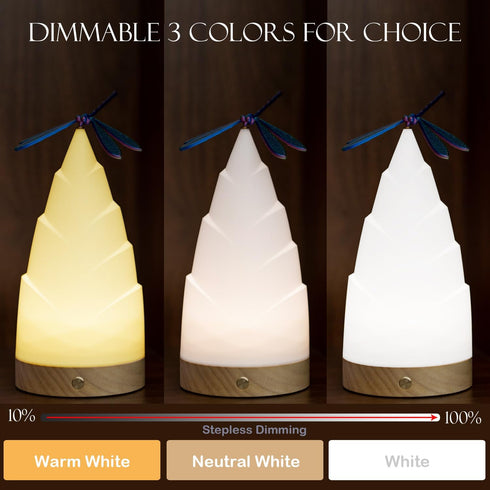 3D Dimmable SECOWEL Printing Night Light for Bedroom, Small Lamp for Nightstand, Novelty Bamboo Shoots Lampshade