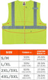 Ergodyne Unisex Class 2 Standard Solid Vest Zippered Lime, XX-Large-3X-Large
