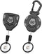 MNGARISTA Heavy Duty Retractable Keychain, Belt Clip & Carabiner Versions, 31.5" Steel Rope, 2-Pack Tactical ID Badge