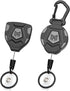 MNGARISTA Heavy Duty Retractable Keychain, Belt Clip & Carabiner Versions, 31.5" Steel Rope, 2-Pack Tactical ID Badge