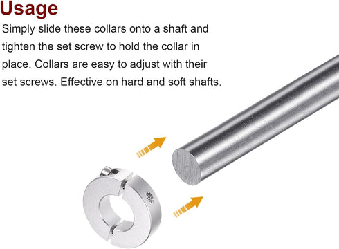 4pcs Double Split Shaft Collar Set for 22mm Shaft: Clamp-On Collars for Stoppers and Timing Pulleys