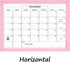 Dry Erase Monthly Calendar Board, Magnetic Whiteboard for Wall, Office/School/Home, Solid Wood Pink Frame Hanging Board