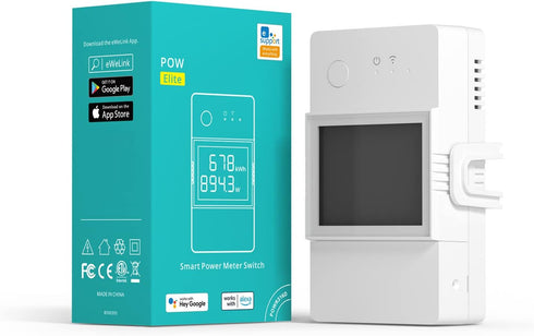 POWR316D Elite Smart Power Meter Switch, WiFi Wireless Light Switch with Energy Monitoring, Compatible with Alexa &