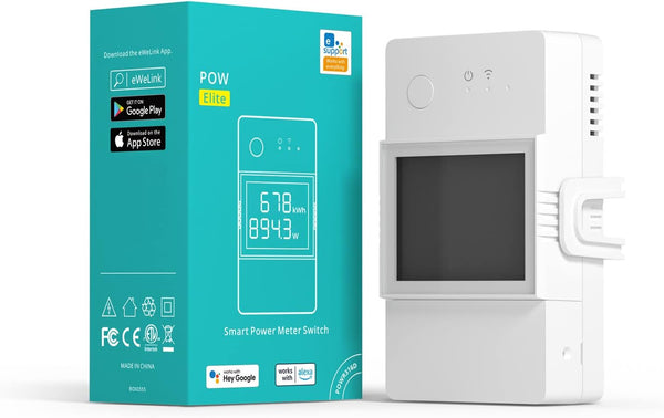 POWR316D Elite Smart Power Meter Switch, WiFi Wireless Light Switch with Energy Monitoring, Compatible with Alexa &