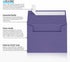 LUXPaper 4Bar A1 Invitation Envelopes | 3 5/8" x 5 1/8" | Peel & Press | 80lb. Text | Wisteria Purple | 50 Qty