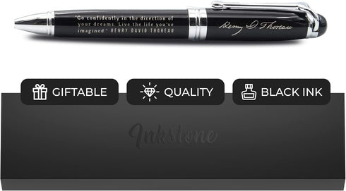 Henry David Thoreau Engraved Luxury Gift Pen with Motivational Quote - Graduation Executive Business Gift for Him Her