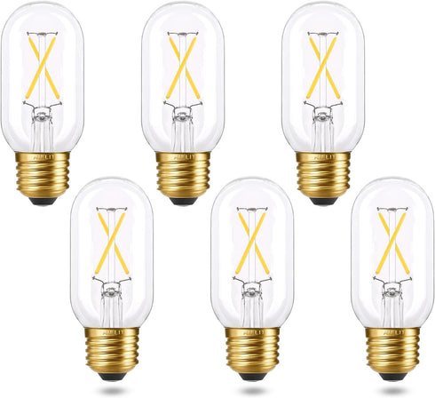 T45 E26 Light Bulb, Dimmable 2W(25 Watt Equivalent), Soft White 3000K, T14