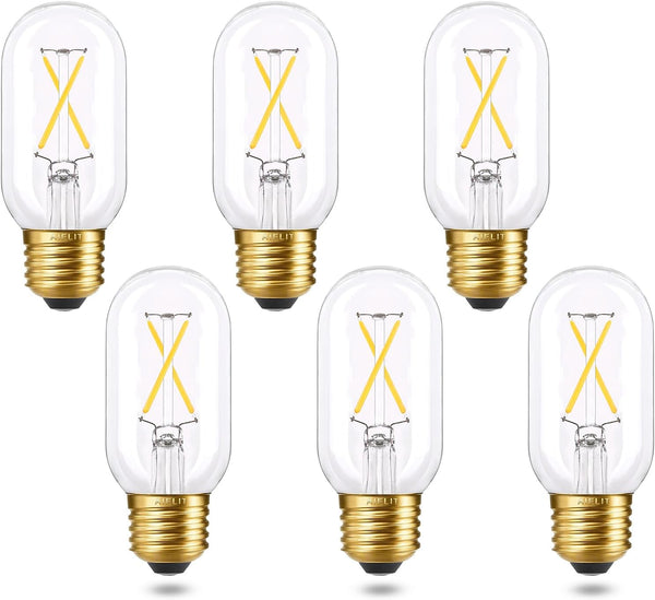 T45 E26 Light Bulb, Dimmable 2W(25 Watt Equivalent), Soft White 3000K, T14