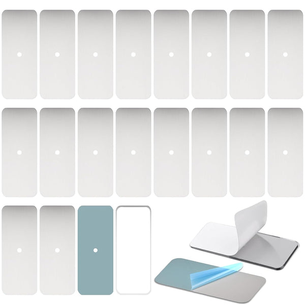 USCAUK 20 Pcs Adhesive Metal Plates for Magnetic Mounts, 2.95x1.1in Rectangular Iron Strips