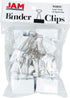 JAM PAPER Colorful Binder Clips, Large, 1 1/2 Inch (41 mm), White, 12/Pack