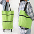 JIEOU Folding Shopping Bag With Wheels, Waterproof Grocery Carts, Reusable Portable Trolley Bags for Shopping