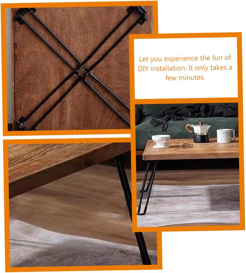 4pc Uonlytech Folding Table Legs Outdoor Coffee Tables Metal Brackets Computer Stands Picnic Leg Computer Desk tv Stand