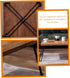 4pc Uonlytech Folding Table Legs Outdoor Coffee Tables Metal Brackets Computer Stands Picnic Leg Computer Desk tv Stand