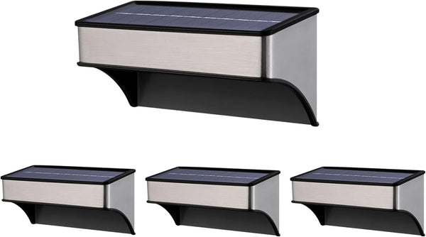 BRIGHTRIGHT Solar Deck Lights 4 Pack Outdoor Waterproof - Step Lights for Stairs