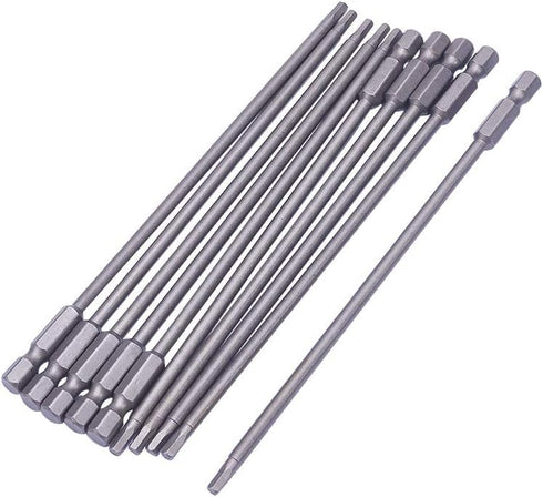 Utoolmart 10 Pcs H3 Magnetic Hex Head Screwdriver Bits, 1/4 Inch Hex Shank, 150mm Length S2 Power Tools