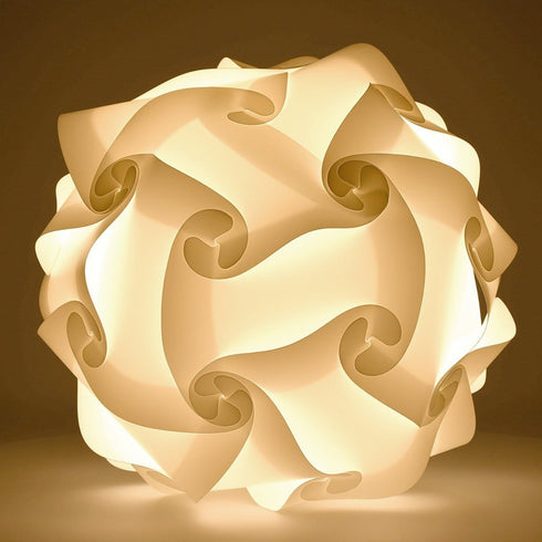 Lightingsky 15 M-10 inch) DIY IQ Jigsaw Puzzle Lamp Shade Ceiling Pendant Lampshade Kit with Feet Hanging Cord (White