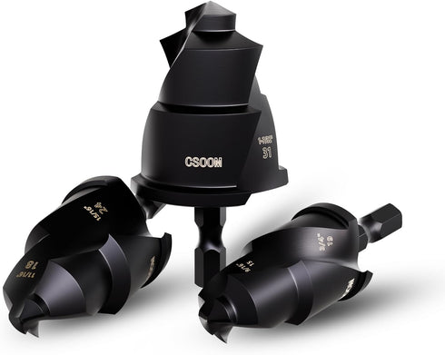CSOOM 3PCS PPR Lifting Step Drill Set for Water, Drainage, Ventilation Pipes - Pipe Opening Tools
