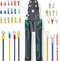 Tnisesm Wire Crimping Tool 26-10 AWG, Crimping Pliers with Stripper Cutter for Open Barrel Terminals