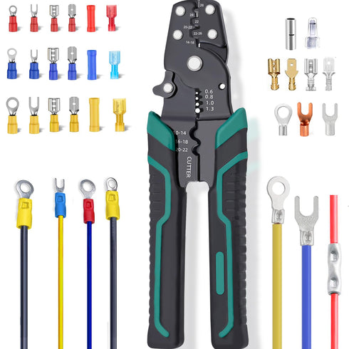Tnisesm 301Pcs Insulated Wire Electrical Connectors Assortment Kit, Ring, Spade, Butt, Quick Disconnect Terminals