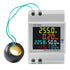 Electricity Single Phase Energy Meter Tester Electricity Usage Monitor AC 110V 40V-300V 100A Ampermeter Power Voltmeter Ammeter Voltage Amps Watt Kwh Frequency Power Factor Multimeter - External CT
