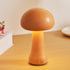 Small Wood Mushroom Lamp, LED Cordless Touch Lamp, Portable Dimmable Battery Lamp for Bedroom Nightstand