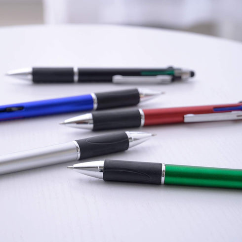 MiSiBao 5-Count Multi Colored Ballpoint Pen Set, 4-Color Medium Point (1.0mm) Touch Screen Stylus