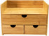 Sorbus Bamboo Desk Organizer - 3-Tier 100% Bamboo Desktop Organizers with 3 Drawers & Shelf