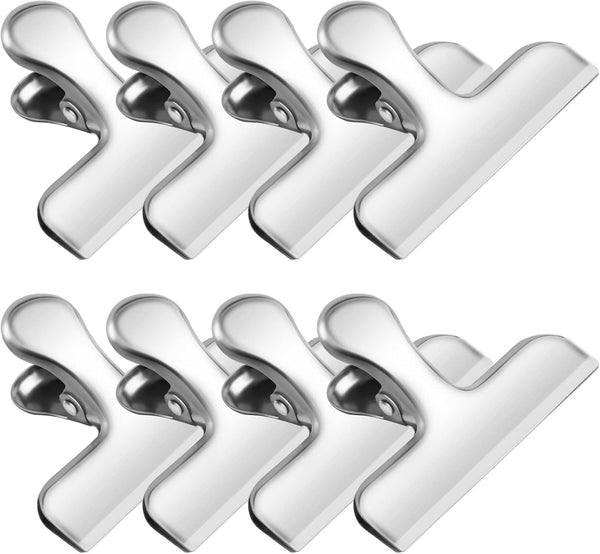 Chip Clips 8 Pack, Stainless Steel Bag Clips for Food, Heavy Duty Snack Clips with Air Tight Seal