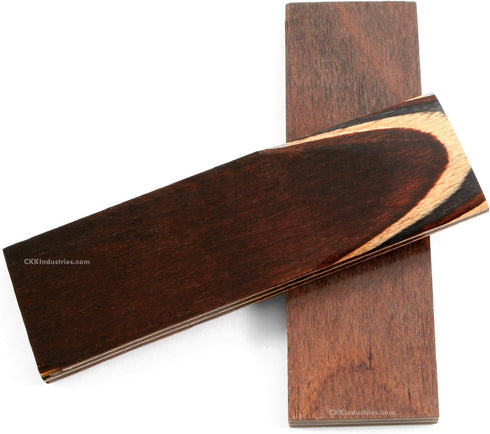 Dymalux Handle Scale Set, Layered Buckskin, Dark Brown/Light Brown, Custom Handle Material (5.0 x 1.5 x 0.250)