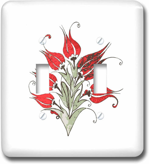 3dRose Red Tulips In Artistic Ottoman Turkish Style double toggle switch
