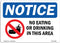 OSHA Notice Sign - No Eating Or Drinking in This Area | Rigid Plastic Sign for Business, Work Site, Warehouse