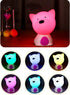 TTBDDDYH 7-Color LED Kids Night Light, Cute Puppy Soft Silicone Warm Light Baby Nursery Bedside Lamp, Pat Pat Lights