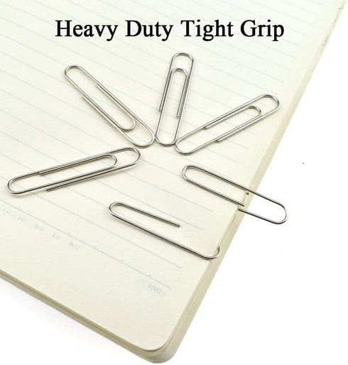 Vinaco Paper Clips - Smooth Silver, 100 Pack Large 2 Inch (50mm), Durable & Rust Resistant Coating for Office School