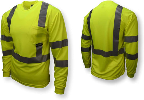 Radians ST21-3PGS-M Class 3 Max-Dri Long Sleeve Moisture Wicking Safety T-Shirt, Medium, Green