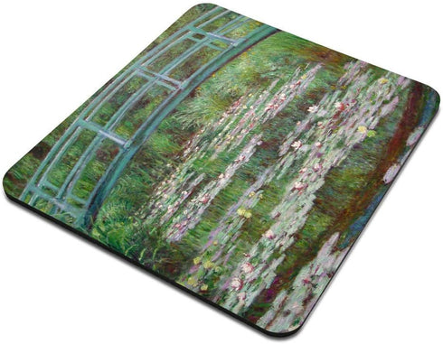Decorative Mouse Pad, Monet Footbridge Art Print Painting Rectangle Non-Slip Rubber Gaming Mousepad