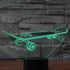 BVAZTVP 3D Light,7 Skateboard LED Table Desk Lamp,Optical Illusion Night Colors Change with USB Charge Touch Control