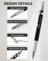 Nicpro 2mm Welder Mechanical Pencil Set with 24PCS Silver Refills, 2mm Metal Lead Holder, Carpenter Pencil with Sharpener for Welding, Cutting, Woodworking, Metals Alloys Wood Leather Material by Nicpro