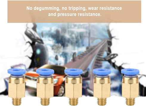 5PCS 3D Printer Accessories, PC4-M6 Pneumatic Connector, 4MM Pneumatic Joint Nylon Tube Parts