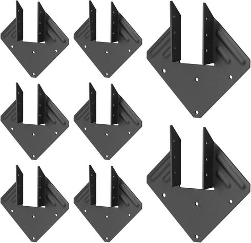 8 Pcs Black Hurricane Tie Clip, 13 Gauge Joist Hangers 2.2mm Thickness for 2x4, 2x6 Truss to Rafter Connector