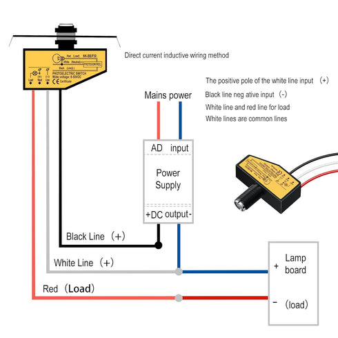 12v 24v 36v 48v 8v 50v (2) Direct Current Photoelectric Switch Photocell Switch Dc to Dusk to Dawn Photocell Light
