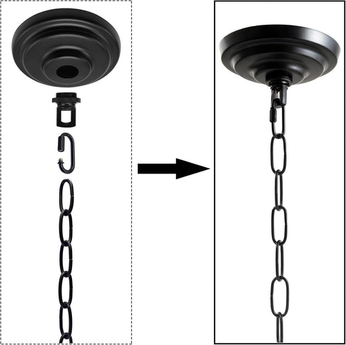 5-5/16 Inch 6 Light Canopy Kit with Feet Hanging Chain, Heavy Duty, Replacement Cover Plate for Chandelier, Pendant