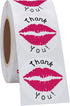Hybsk Thank You Pink Kissing Lips Envelope Seals Stickers, Total 300 Per Roll