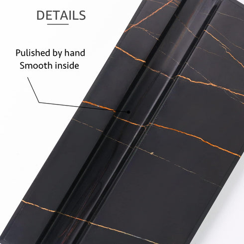 Business Card Holder for Desk - Elegant Display Holder Made of Sahara Noir Marble - Desk Organizer Stand for 25