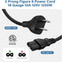 Elecan 2-Prong 2 1-15P 320 C7 2 Replacement Vizio LED TV Power Cord Ft, NEMA to Polarized IEC AC Supply Wall Cable Slot