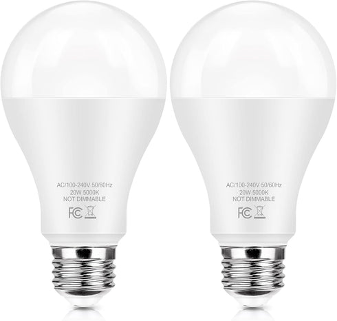 TOBUSA 2 Pack LED Light Bulbs, 150 Watt Equivalent, 20W Super Bright, Daylight White 5000K A21 E26, Non-Dimmable, No